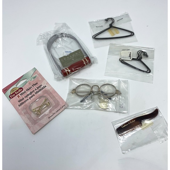 Source Unknown Other - Lot of Collectible/Baby Doll Accessories: Hangers Glasses Comb Pins Kitchen Mini